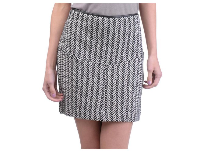 Hoss Intropia Skirts Black White Cotton Polyester  ref.130749
