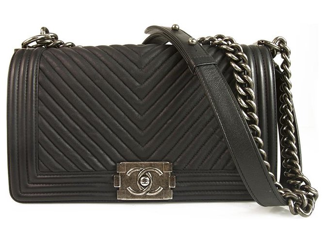 Chanel Chevron Quilted Lambskin Leather Boy Bag