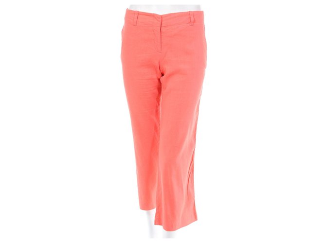 Theory Pantalons, leggings Viscose Lin Elasthane Orange Corail  ref.130817