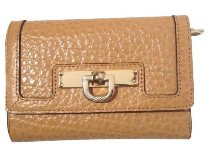 Dkny Compagnon compact cuir Beige  ref.130830