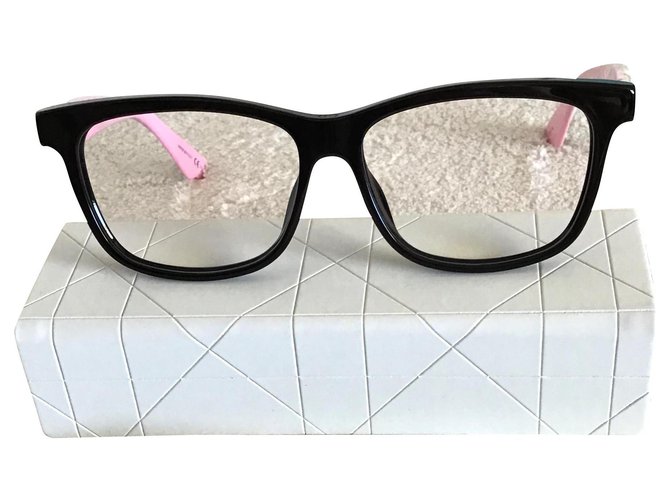 Dior Des lunettes de soleil Plastique Noir Rose Blanc  ref.130858