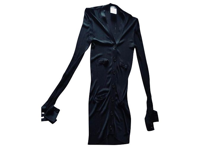 Chanel lange Strickjacke schwarz Viscose
