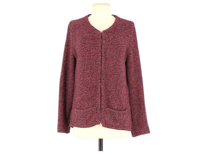 Maje Gilet Coton Bordeaux  ref.130894