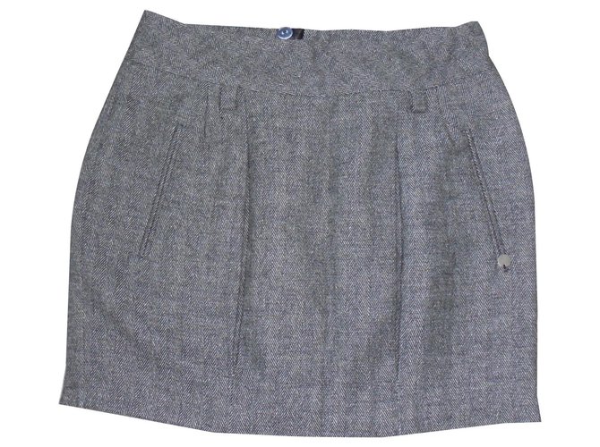 Autre Marque SHORT SKIRT BOOK IN WOOL Grey Acrylic  ref.130977