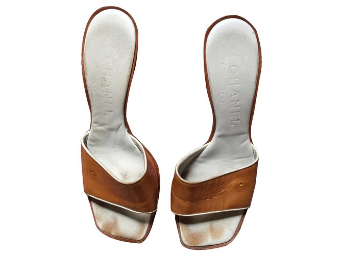 sandal Chanel Cuir Bronze  ref.131001