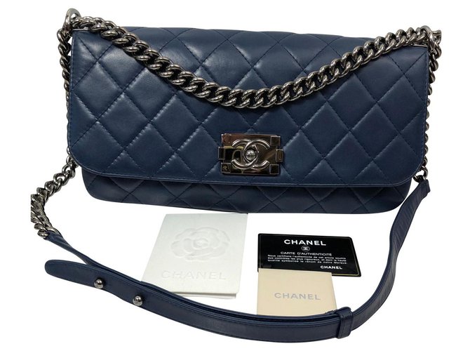 Chanel Blue Leather  ref.131056