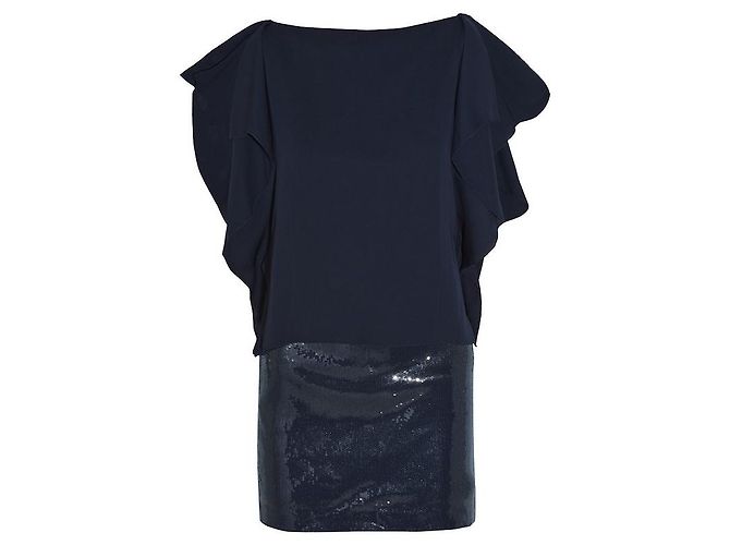 HALSTON HERITAGE KLEID Blau Marineblau