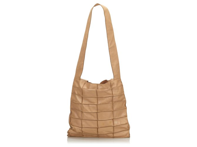 Chanel Brown Leather Patchwork Tote Bag Beige  ref.131133