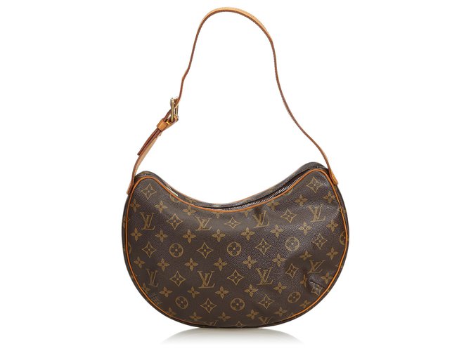 Louis Vuitton Brown Monogram Croissant MM Leather Cloth  ref.131158