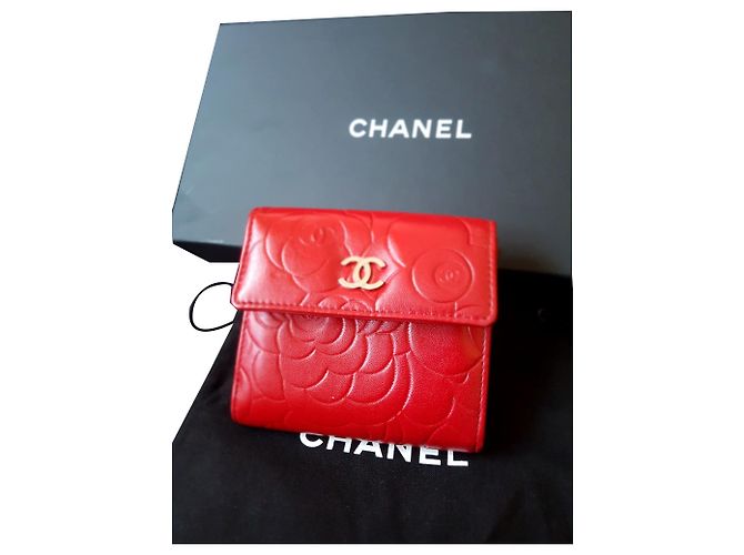 Chanel Camelia Geldbörse Rot