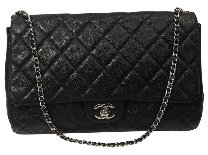Classique Chanel Cuir Noir  ref.131274