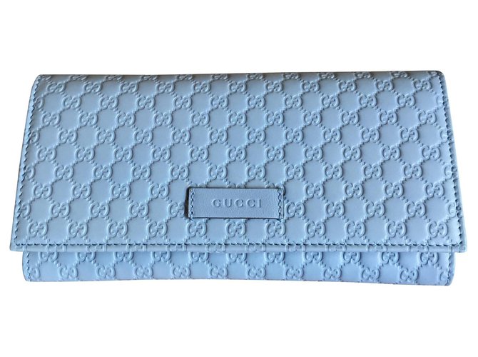 Gucci Carteira de couro Azul  ref.131278