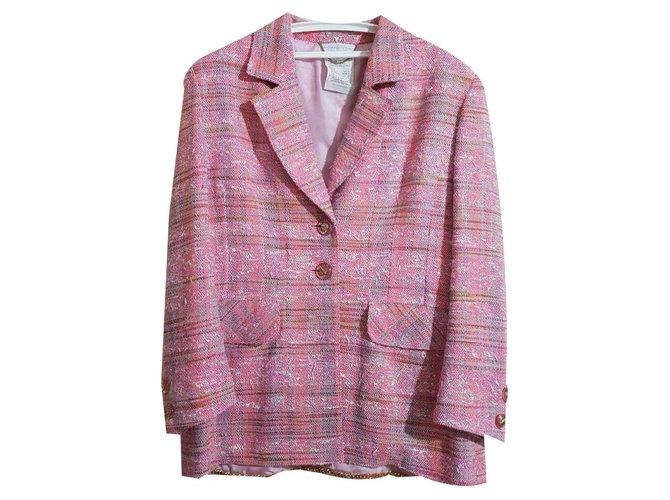 Autre Marque Jacken Pink Mehrfarben Polyester Wolle Tweed Nylon Strahl Acryl  ref.131328