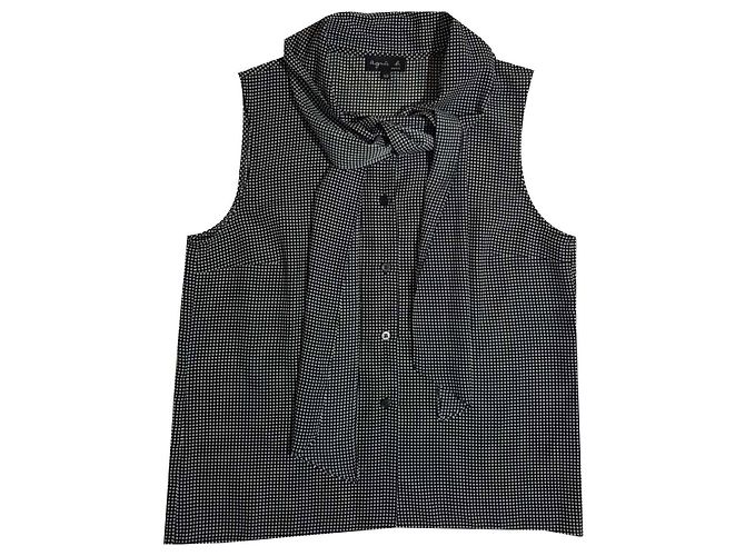 Agnès b. Polyester Vest Top Black White