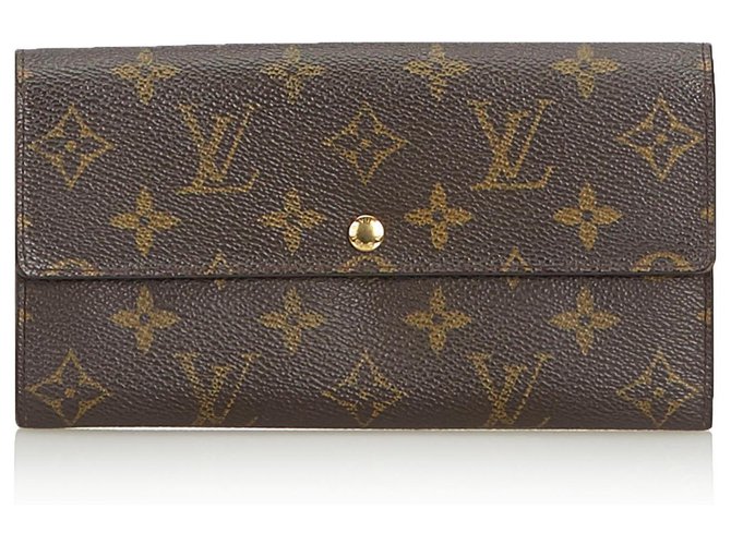 Louis Vuitton Brown Monogram Sarah Wallet Cloth  ref.131340
