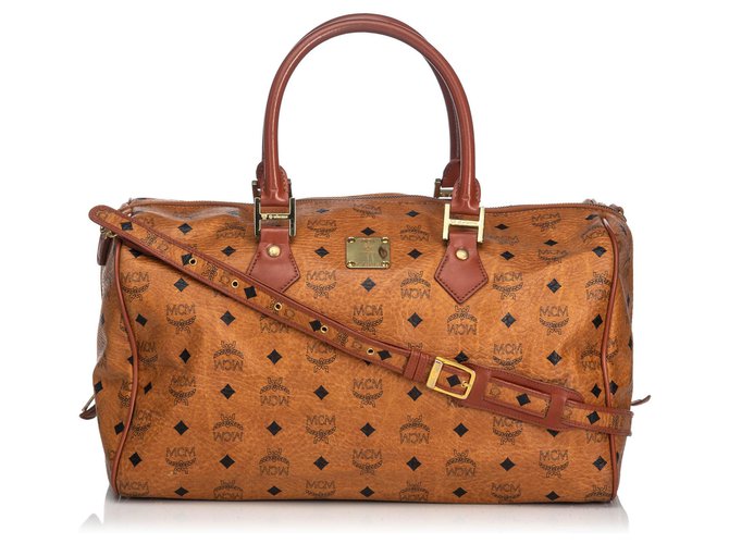 MCM Brown Visetos Leather Duffle Bag  ref.131356