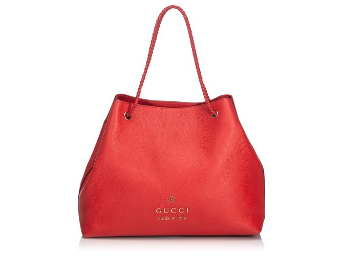 Tote bag Gucci in pelle rossa Gucci Rosso  ref.131371