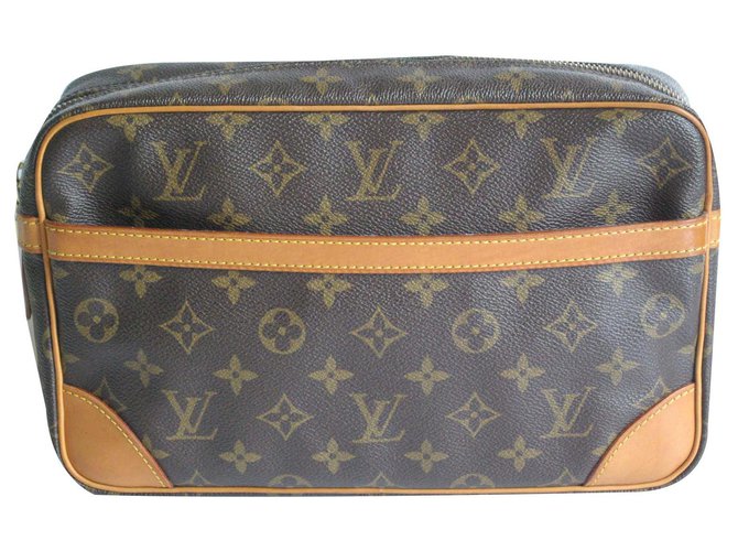Louis Vuitton Compiègne 28 Brown Leather Cloth  ref.131433