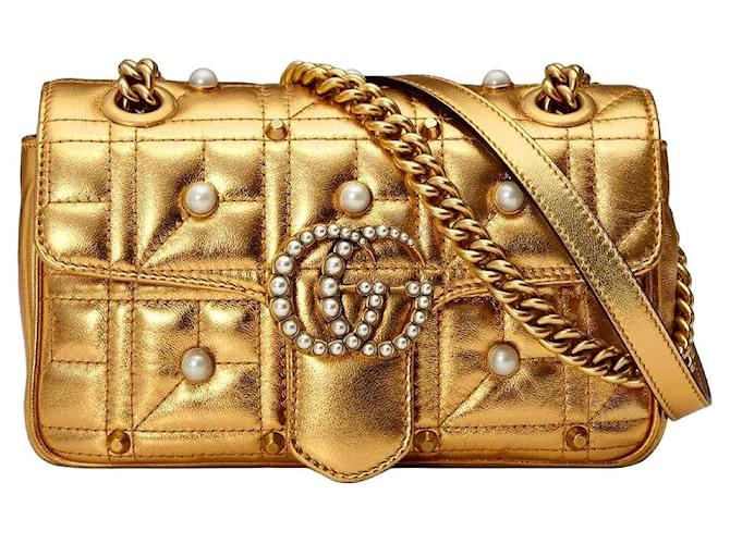 Gucci Handbags Golden Leather  ref.131444