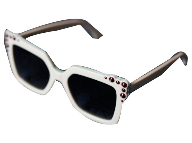 Fendi Cat Eyes Sunglasses Branco Plástico  ref.131541