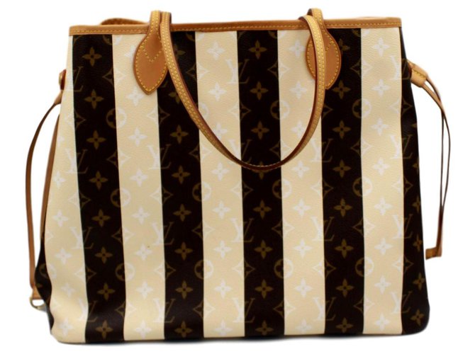 Neverfull Louis Vuitton Handbags Beige Leather ref.131542 - Joli