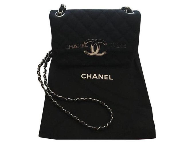 Chanel Bolsas Azul Algodão  ref.131581
