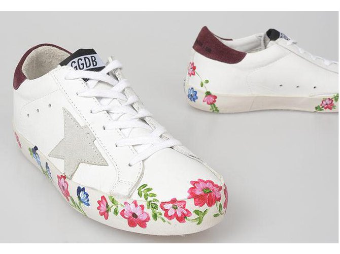 golden goose sneakers new floral model White Multiple colors Leather  ref.131680