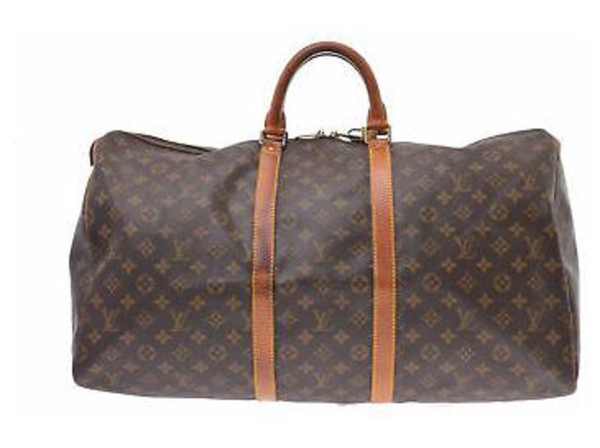 Louis Vuitton Keepall 55 Brown Cloth  ref.131694