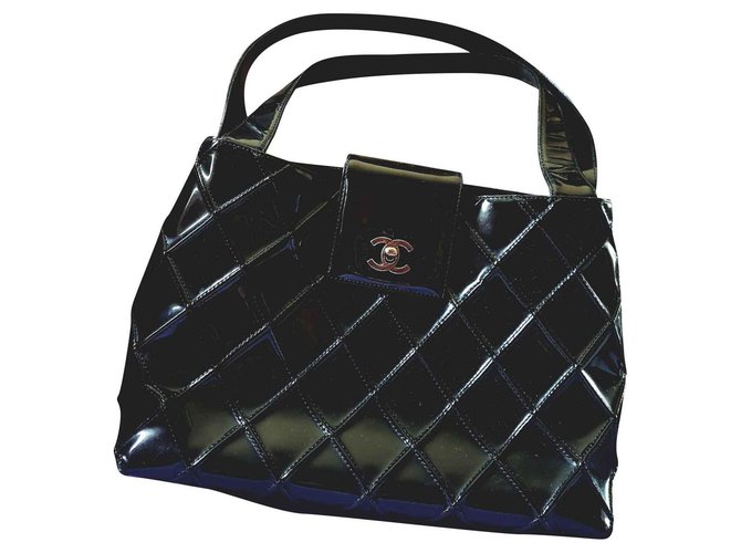Chanel black patent leather bag  ref.131711