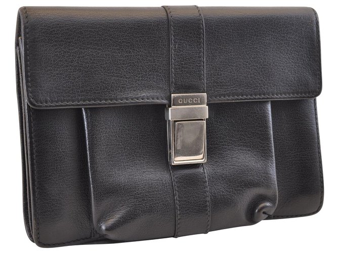 Gucci Leather Clutch Bag Black  ref.131734