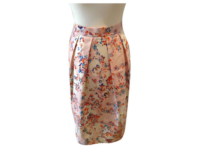 Lk Bennett Tiara Floral Diamond Skirt Multicor Seda Algodão  ref.131747