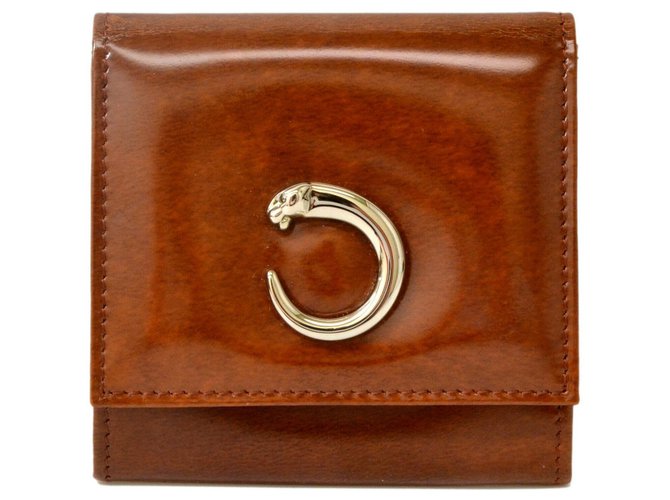 Cartier Coin Case Brown Leather  ref.131871
