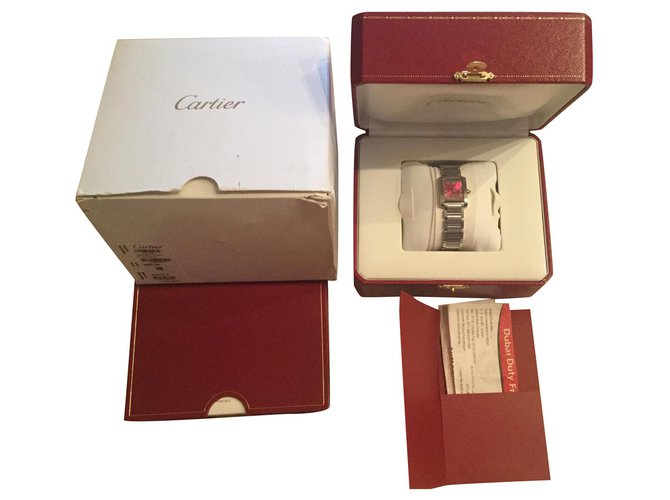 Cartier Tanque Francês Cinza Aço  ref.131953