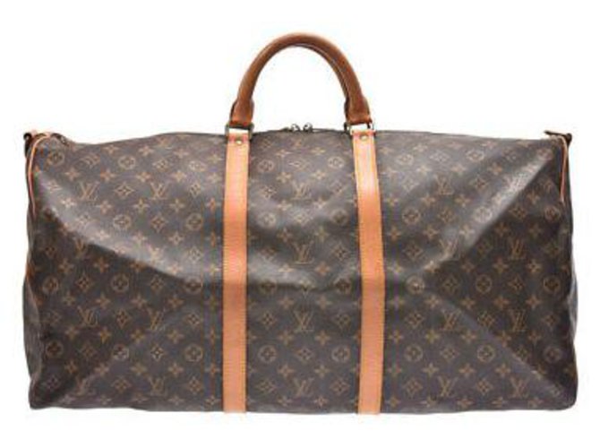 Louis Vuitton Keepall Bandouliere 60 Brown Cloth  ref.131979