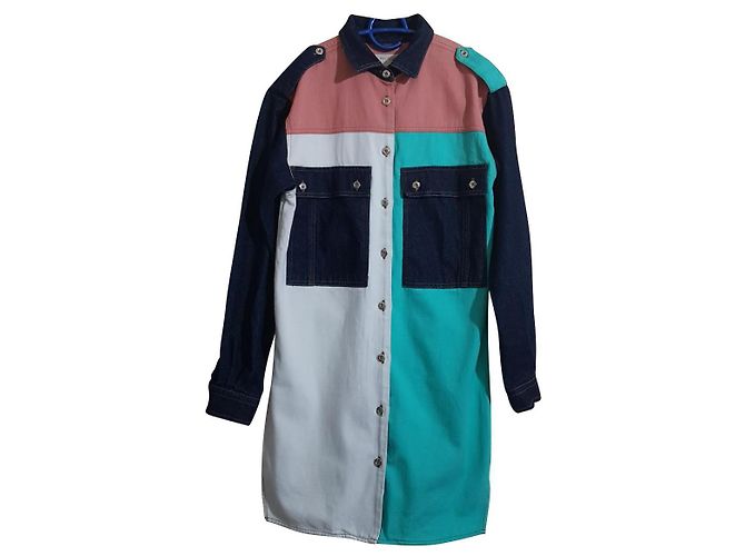 Maje Hemdkleid aus Baumwolle Größe M Mehrfarben