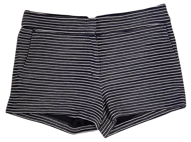 Bcbg Max Azria Gestreifte Shorts Schwarz Blau Weiß M Mehrfarben