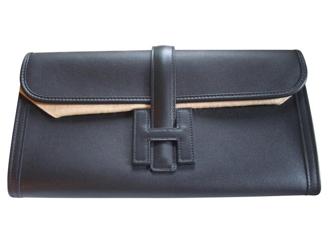 Hermès Clutch bags Black Lambskin  ref.132081