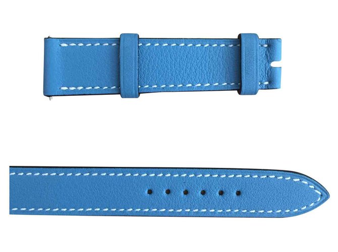 Hermès gefüttertes Turmarmband Blau Leder  ref.132082