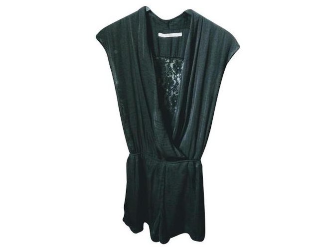 Zara romper with lace back Black Polyester  ref.132095