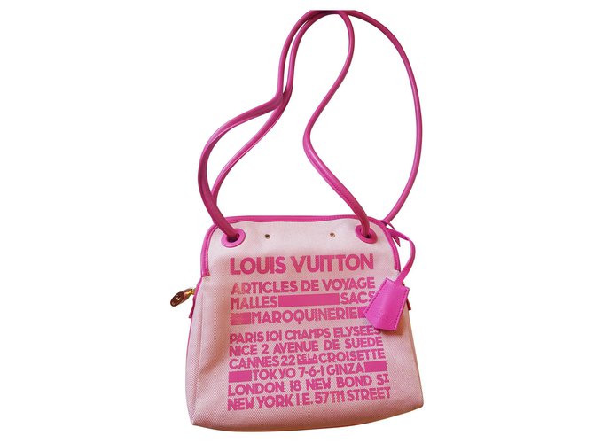 Louis Vuitton bag Cruise collection 2009 Pink Leather Cloth ref.132131 -  Joli Closet