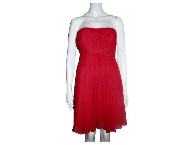 Bcbg Max Azria Duran Ruby Red Seidenkorsettkleid Rot