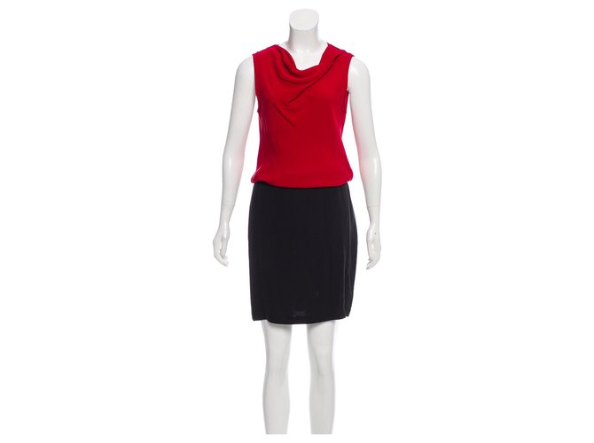 Diane Von Furstenberg DvF Crista silk dress Black Red  ref.132167