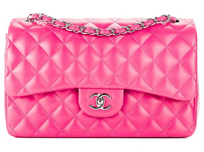 Chanel Handbags Pink Leather  ref.132174