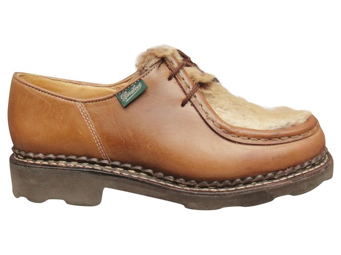 Derbies Paraboot Modèle Michael Lapin Taille 2 (34,5 FR) Cuir Marron  ref.132189