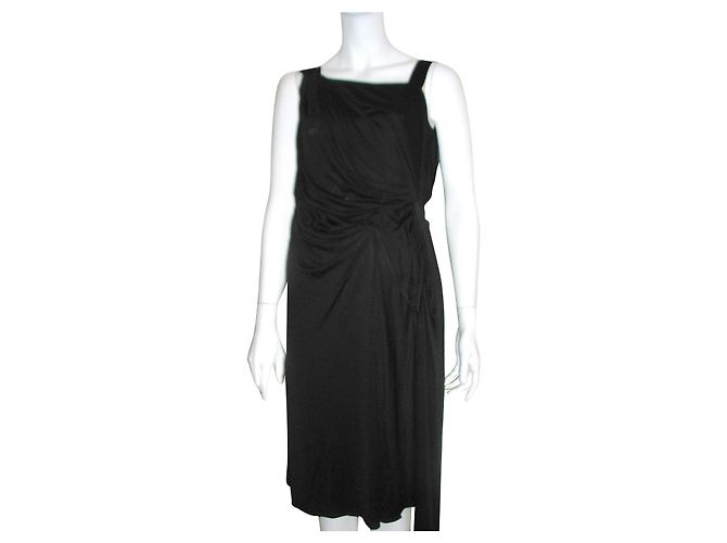 Alberta Ferretti Drapiertes Kleid aus Seidengemisch Schwarz