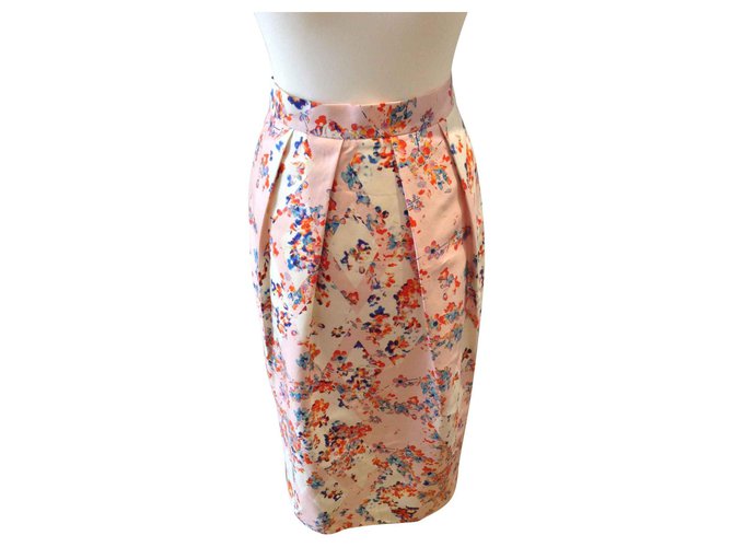 Lk Bennett, Tiara Floral Diamond Skirt Multiple colors Silk Cotton  ref.132198