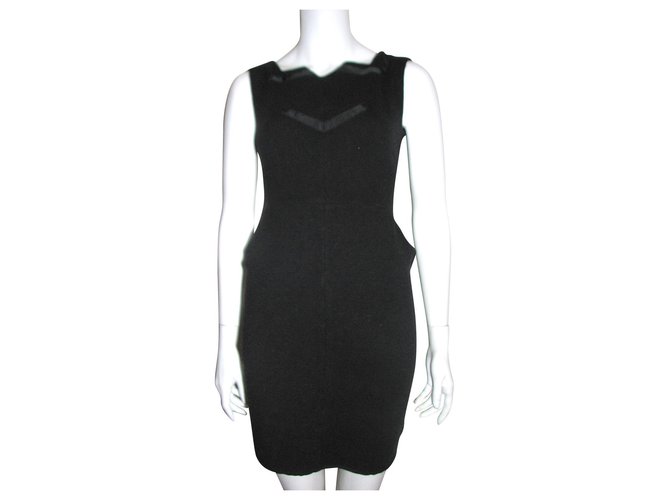 Diane Von Furstenberg DvF Vintage wool dress Black Elastane Nylon  ref.132213