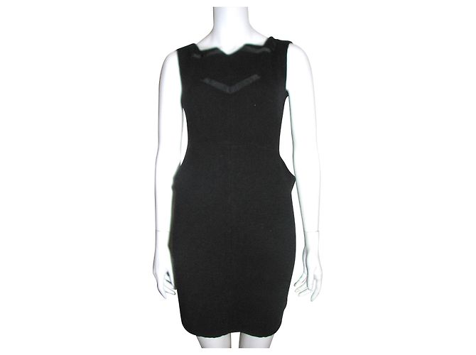 Diane Von Furstenberg DvF Vintage Wollkleid Schwarz