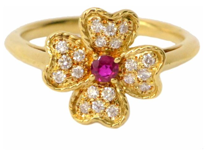Nina Ricci Nina Ricci Diamant-Rubinring Gelb Gelbes Gold  ref.132237