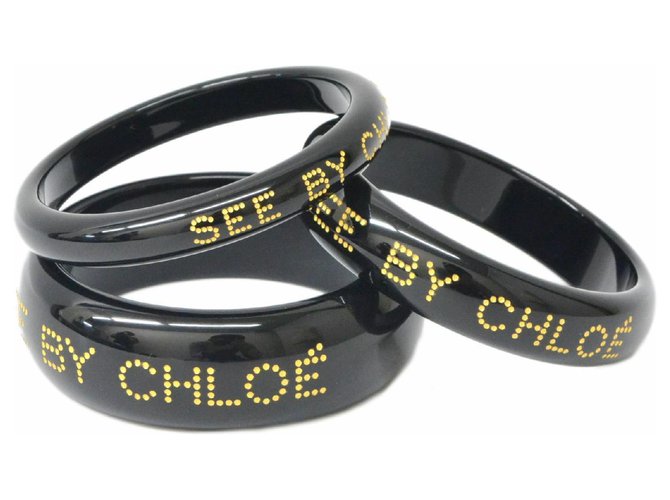 See by Chloé Chloé See 3 ensembles bracelets Plastique Doré  ref.132239